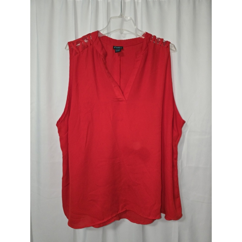 Rue Plus Women's Red Sleeveless Tank Sleeveless Dressy Shirt Size 2X